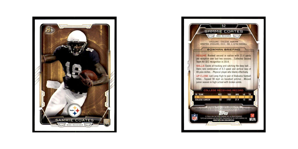 2015 Bowman Sammie Coates RC Football Cards #52