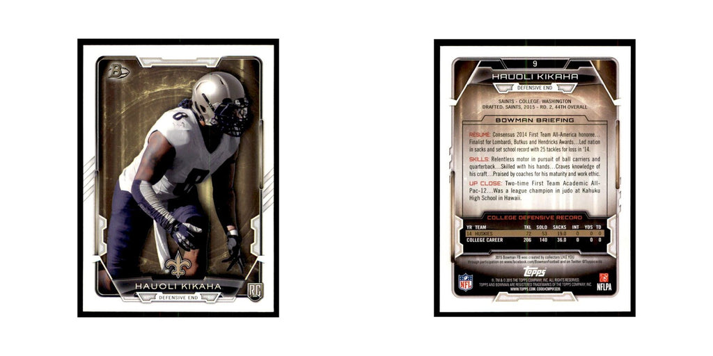 2015 Bowman Hau'oli Kikaha RC Football Cards #9