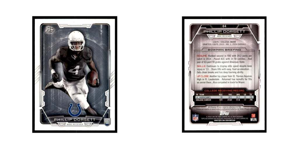 2015 Bowman Phillip Dorsett RC Football Cards #84