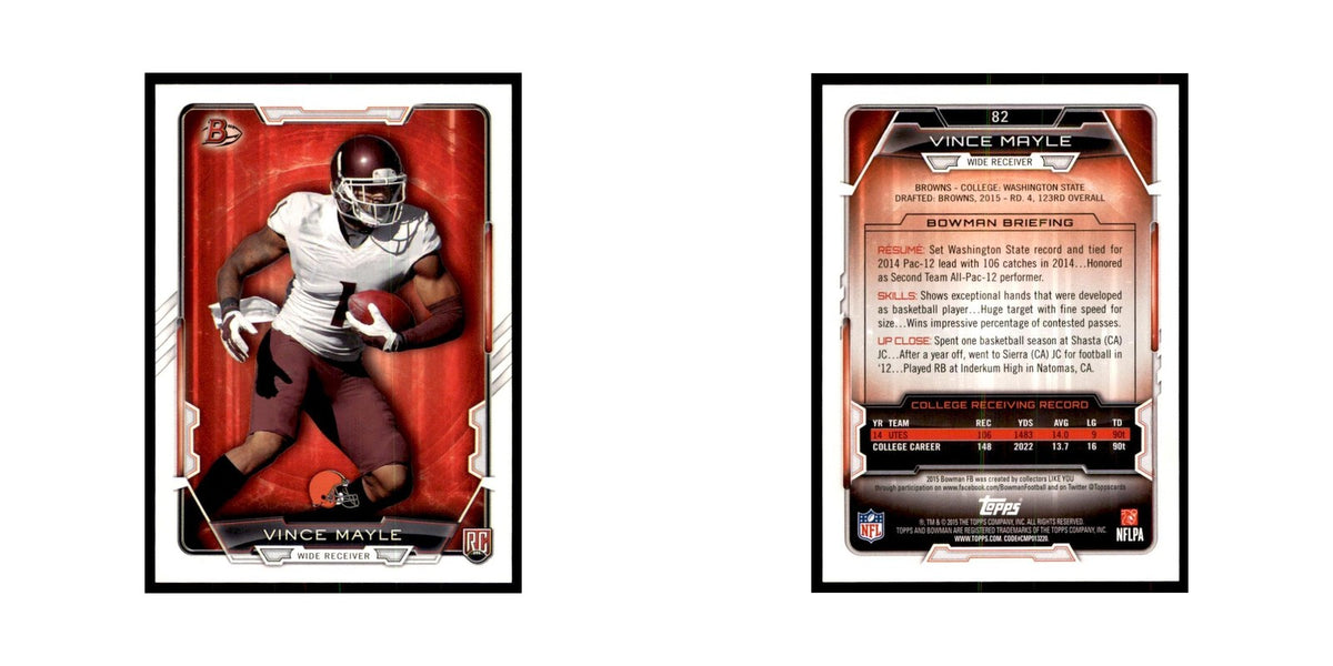 2015 Bowman Vince Mayle RC Football Cards #82