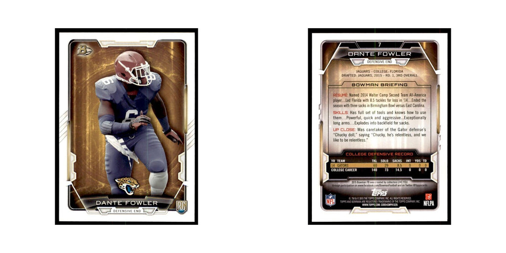 2015 Bowman Dante Fowler Jr. RC Football Cards #7