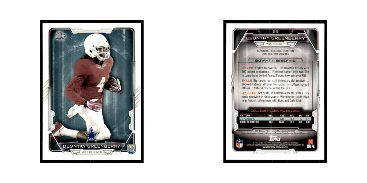 2015 Bowman Deontay Greenberry RC Football Cards #56