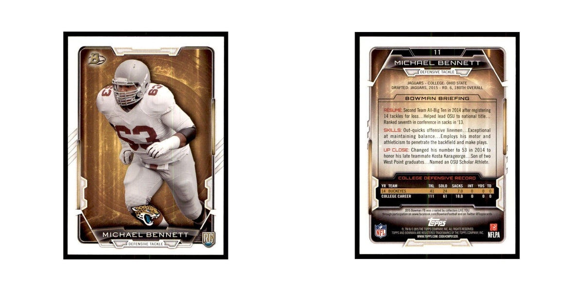 2015 Bowman Michael Bennett RC Football Cards #11