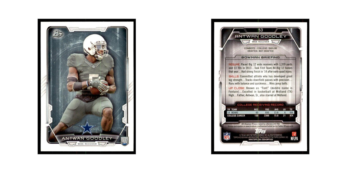 2015 Bowman Antwan Goodley RC Football Cards #53