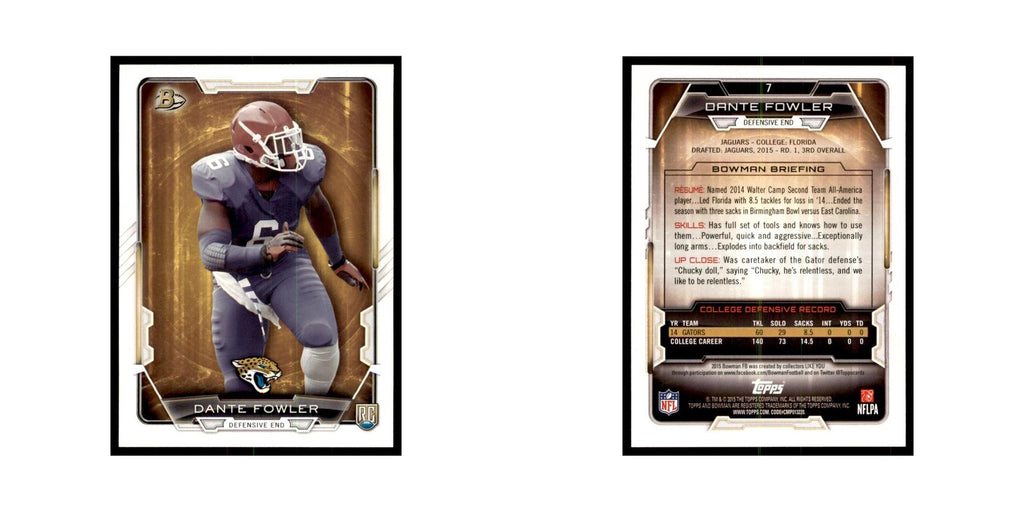 2015 Bowman Dante Fowler Jr. RC Football Cards #7