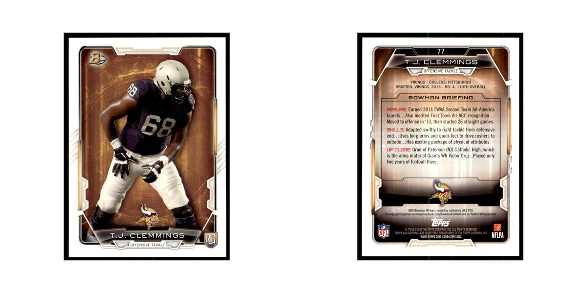2015 Bowman T.J. Clemmings RC Football Cards #77