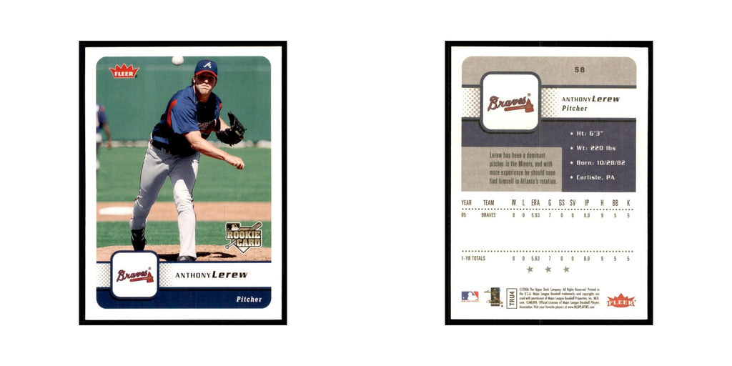2006 Fleer Anthony Lerew RC Baseball Cards #58