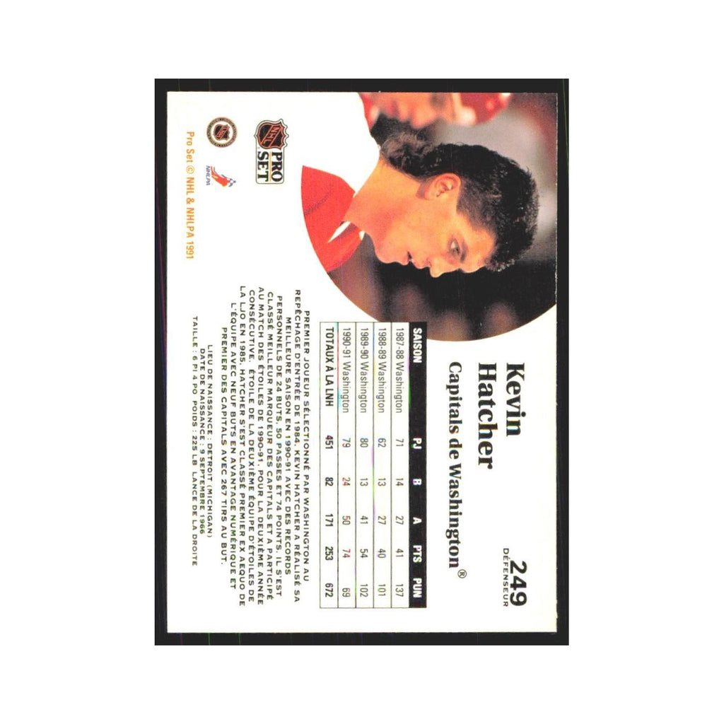1991 Pro Set Kevin Hatcher Washington Capitals #249