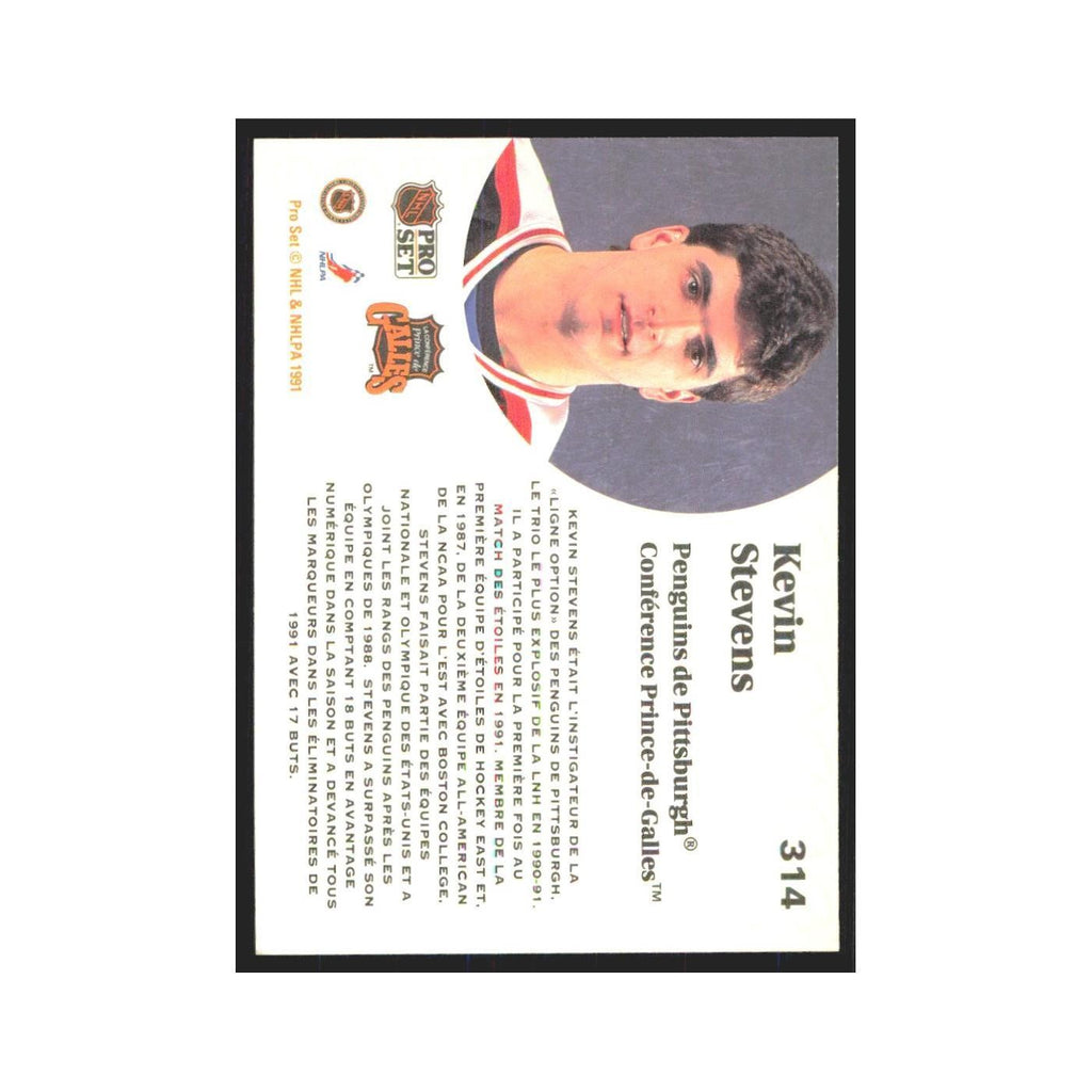 1991 Pro Set Kevin Stevens Pittsburgh Penguins #314