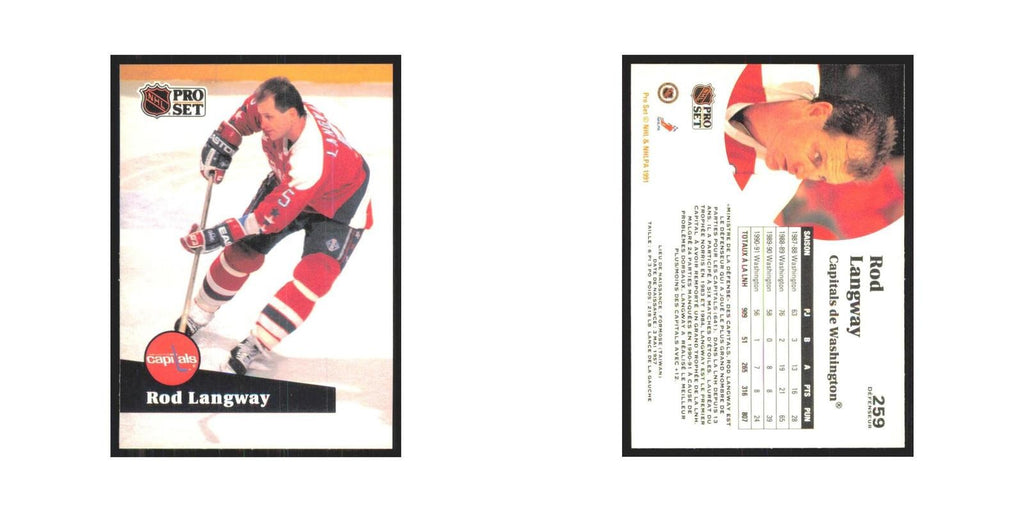 1991 Pro Set Rod Langway Washington Capitals #259