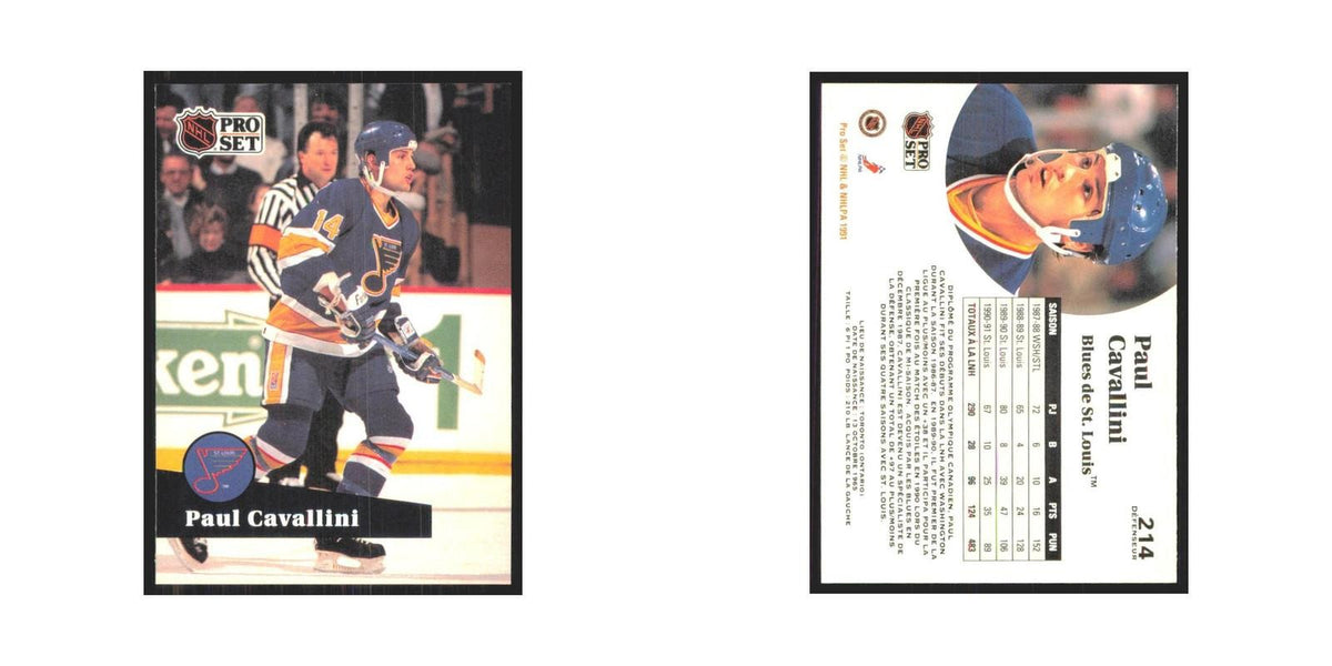 1991 Pro Set Paul Cavallini St. Louis Blues #214