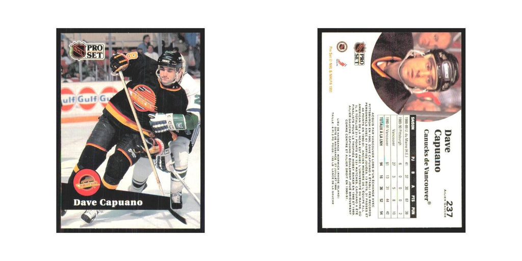 1991 Pro Set Dave Capuano Vancouver Canucks #237