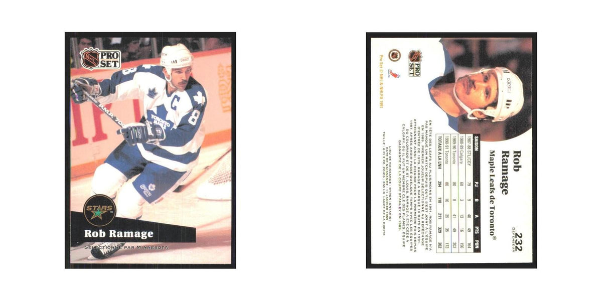 1991 Pro Set Rob Ramage Minnesota North Stars #232