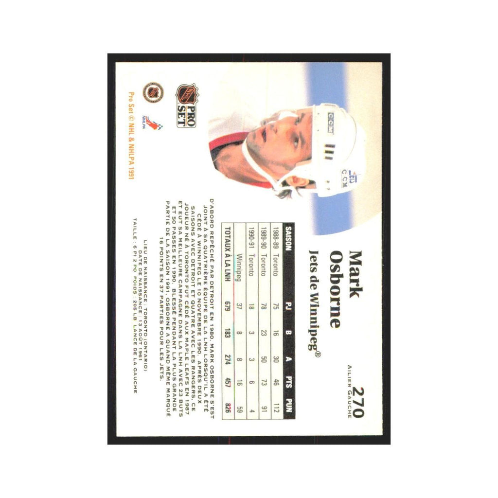 1991 Pro Set Mark Osborne Winnipeg Jets #270