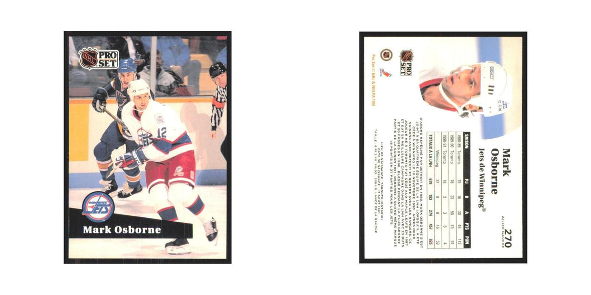 1991 Pro Set Mark Osborne Winnipeg Jets #270