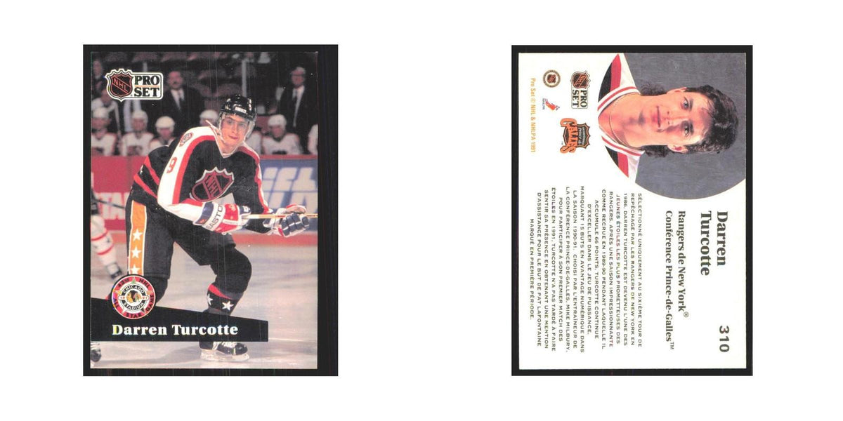 1991 Pro Set Darren Turcotte New York Rangers #310
