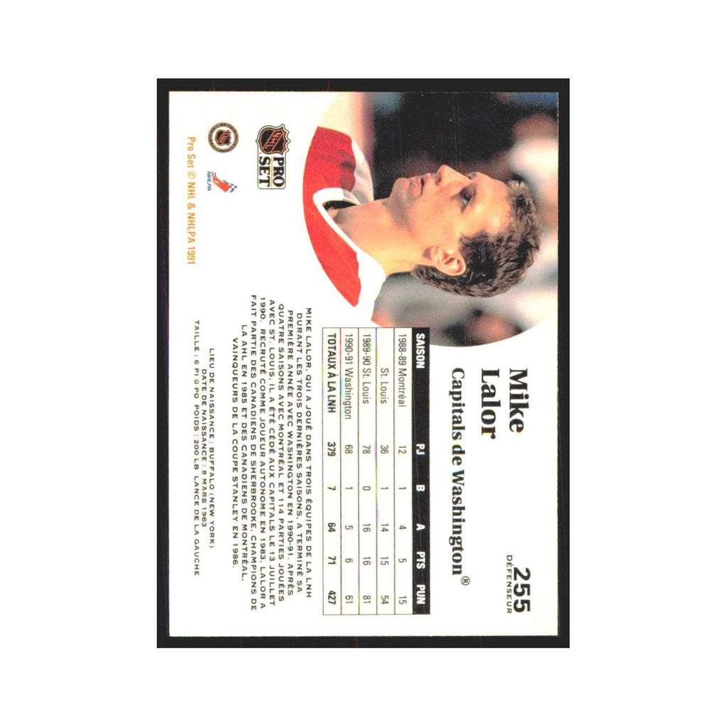 1991 Pro Set Mike Lalor Washington Capitals #255