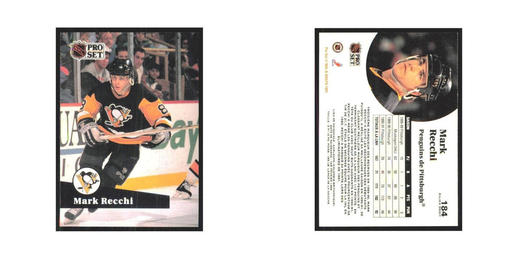 1991 Pro Set Mark Recchi Pittsburgh Penguins #184