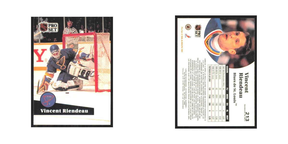 1991 Pro Set Vincent Riendeau St. Louis Blues #213