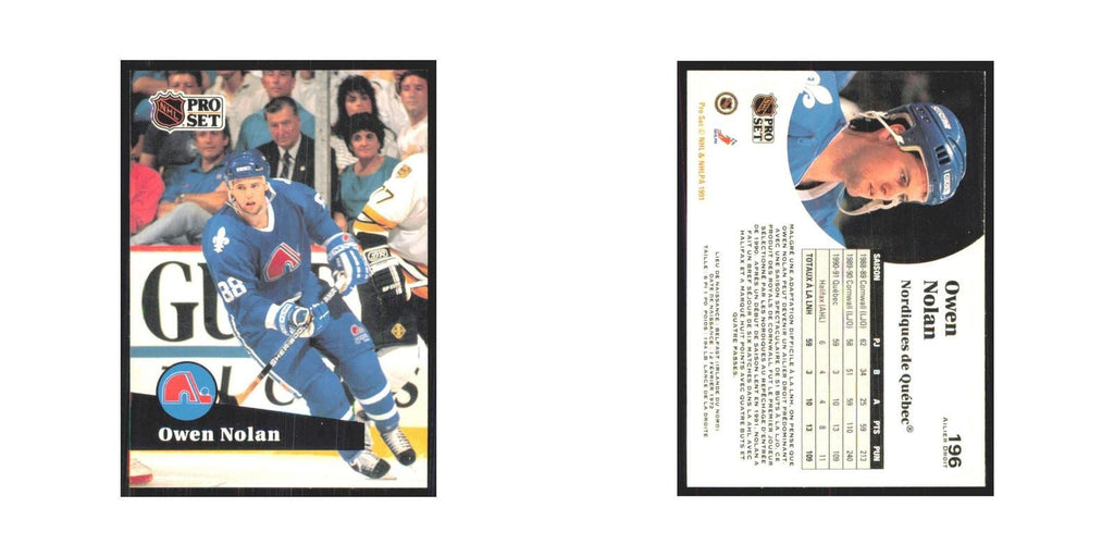 1991 Pro Set Owen Nolan Quebec Nordiques #196