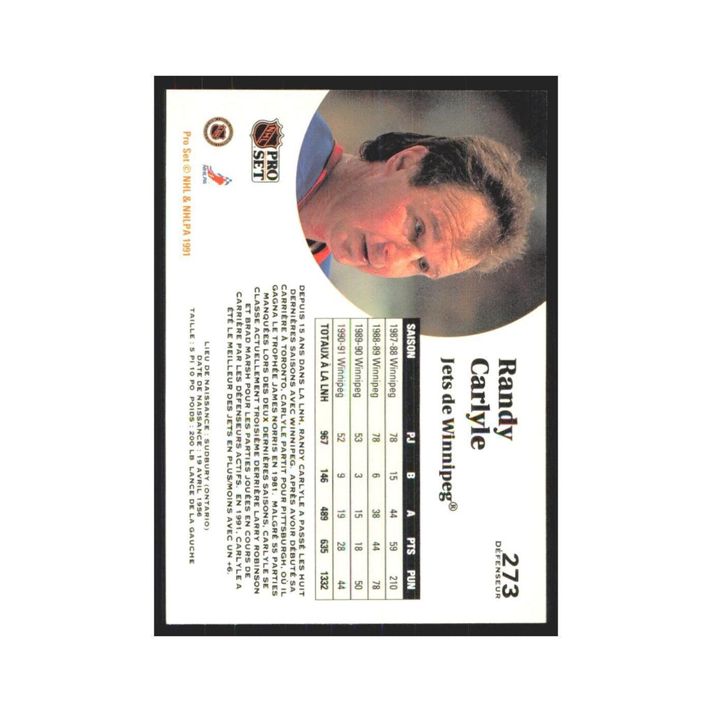 1991 Pro Set Randy Carlyle Winnipeg Jets #273