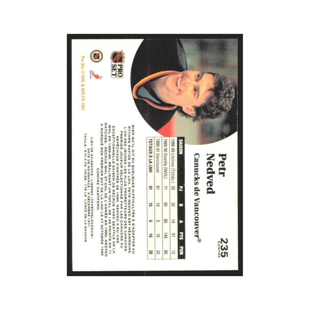 1991 Pro Set Petr Nedved Vancouver Canucks #235