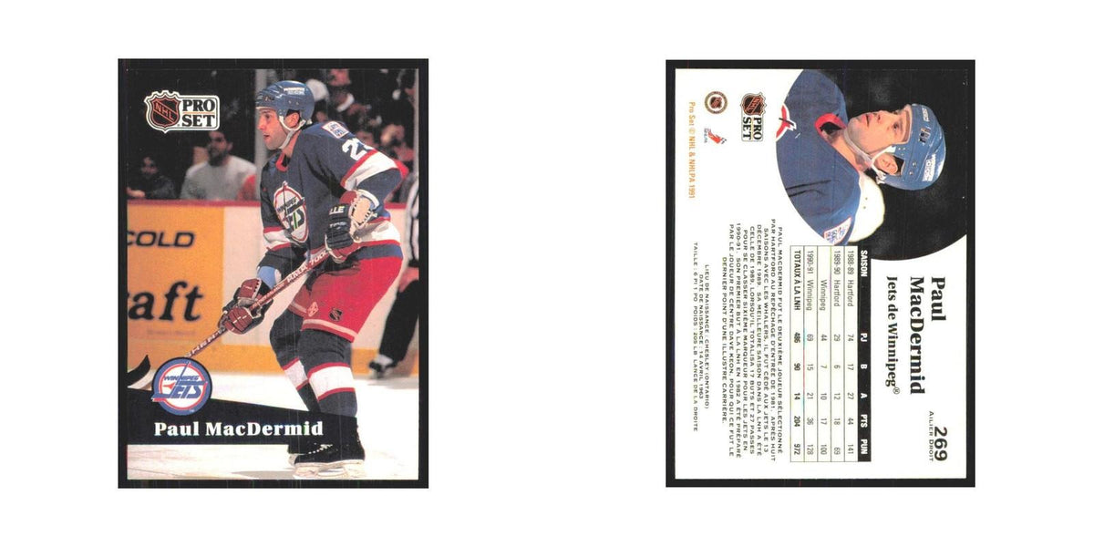 1991 Pro Set Paul MacDermid Winnipeg Jets #269