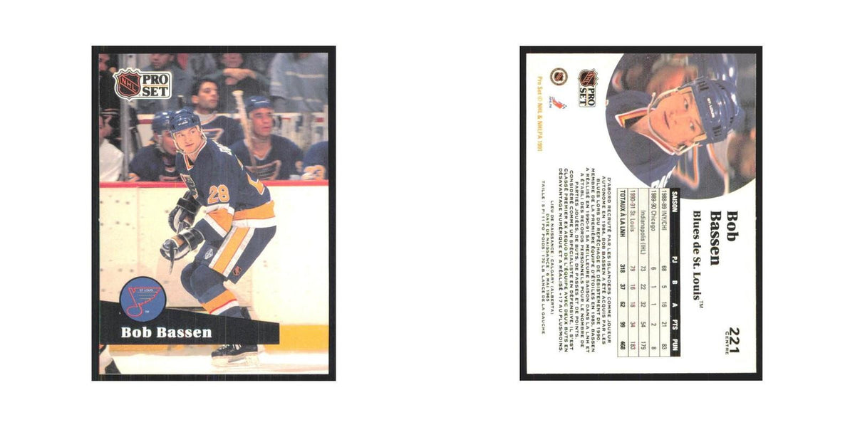 1991 Pro Set Bob Bassen St. Louis Blues #221