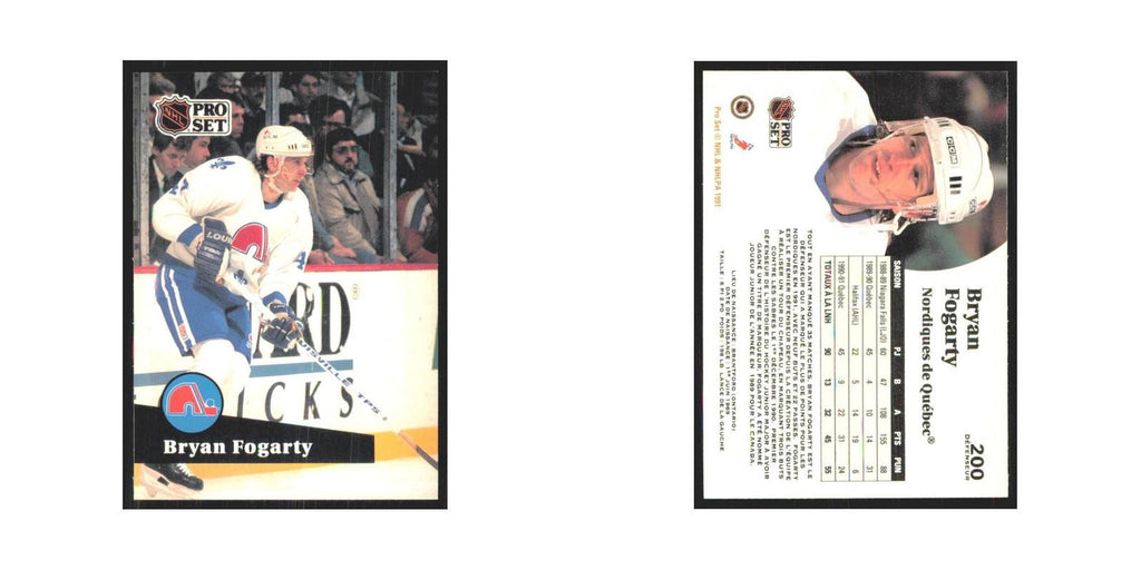 1991 Pro Set Bryan Fogarty Quebec Nordiques #200