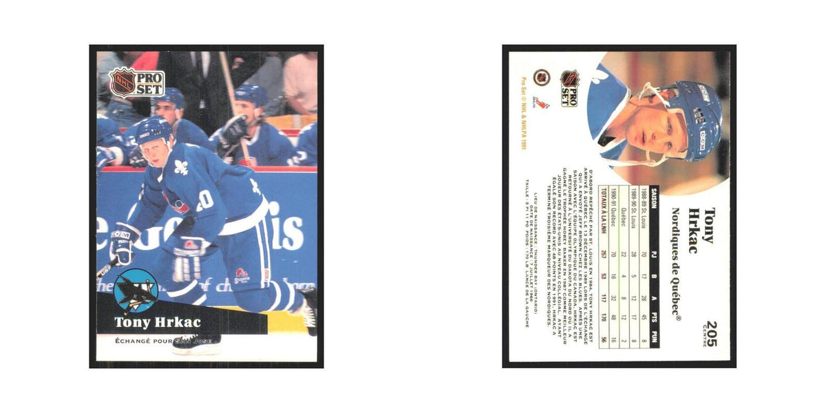 1991 Pro Set Tony Hrkac San Jose Sharks #205