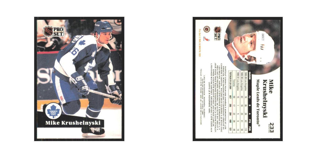 1991 Pro Set Mike Krushelnyski Toronto Maple Leafs #233
