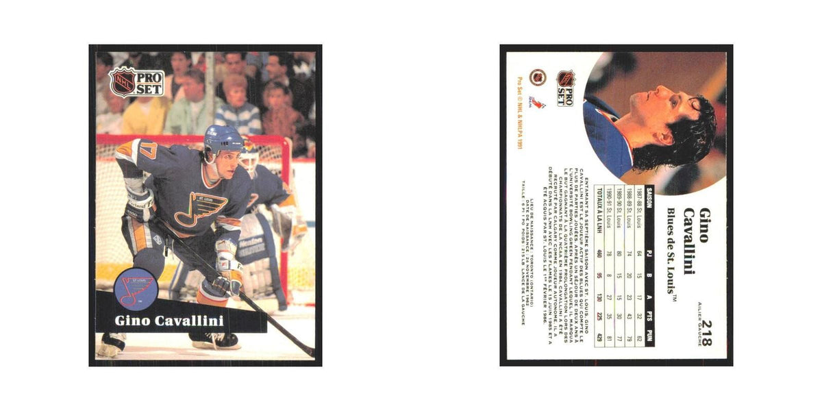 1991 Pro Set Gino Cavallini St. Louis Blues #218