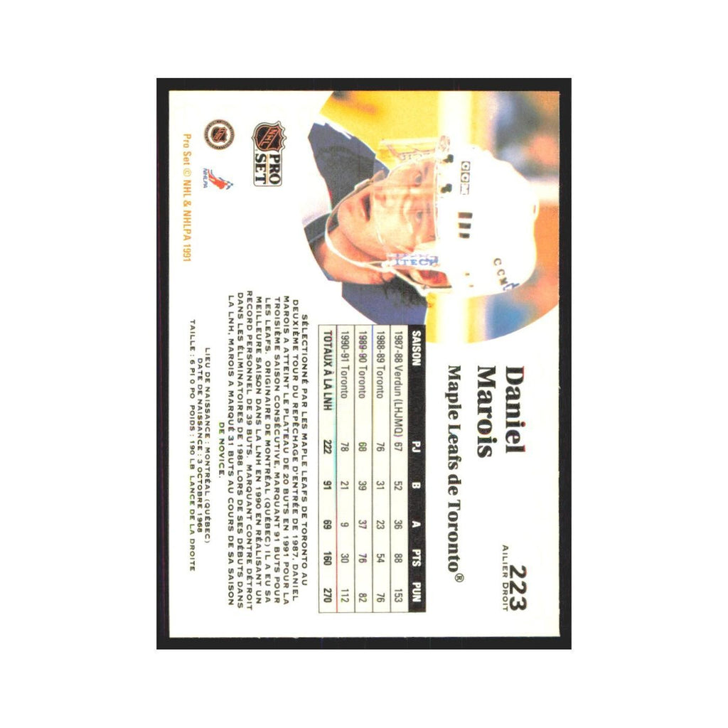 1991 Pro Set Daniel Marois Toronto Maple Leafs #223