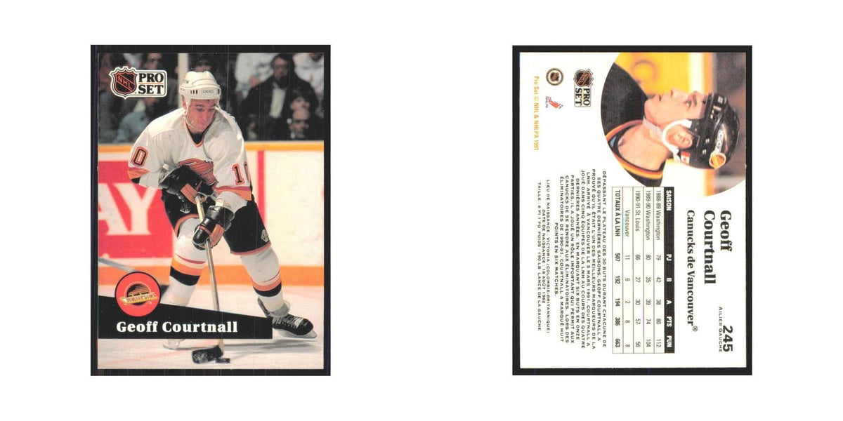 1991 Pro Set Geoff Courtnall Vancouver Canucks #245