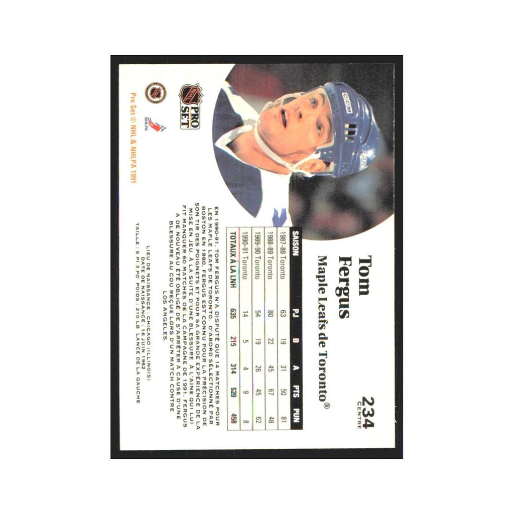 1991 Pro Set Tom Fergus Toronto Maple Leafs #234
