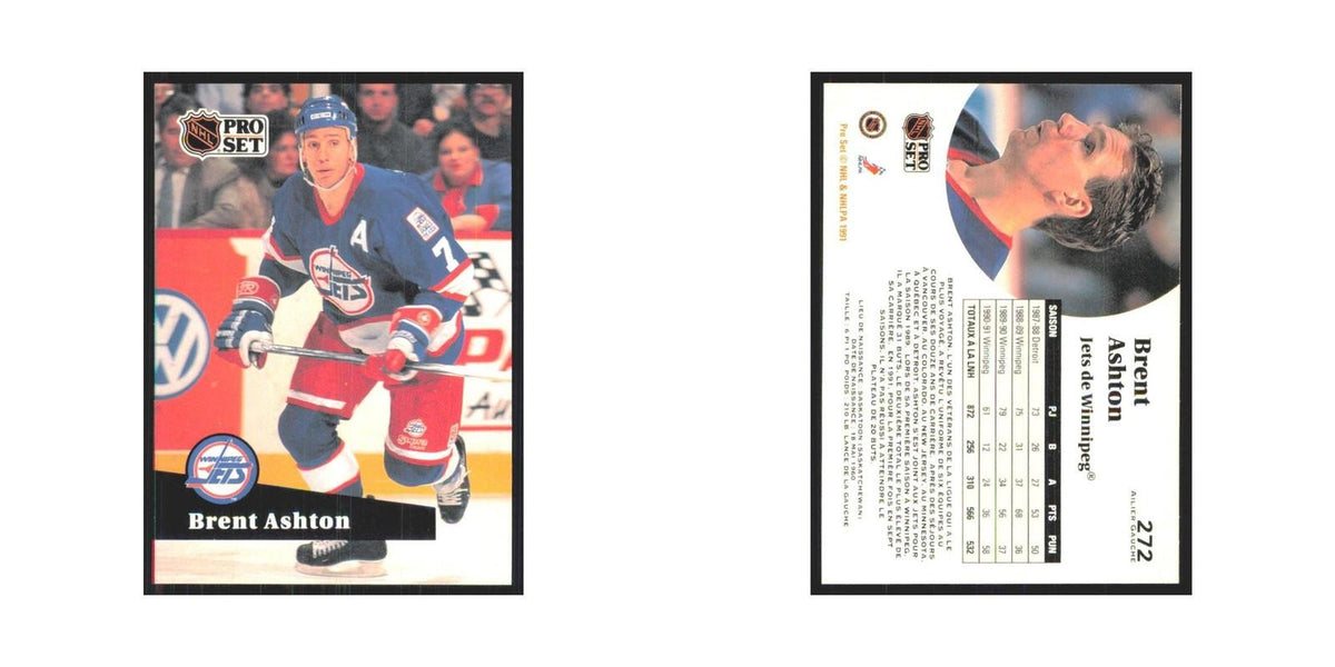 1991 Pro Set Brent Ashton Winnipeg Jets #272
