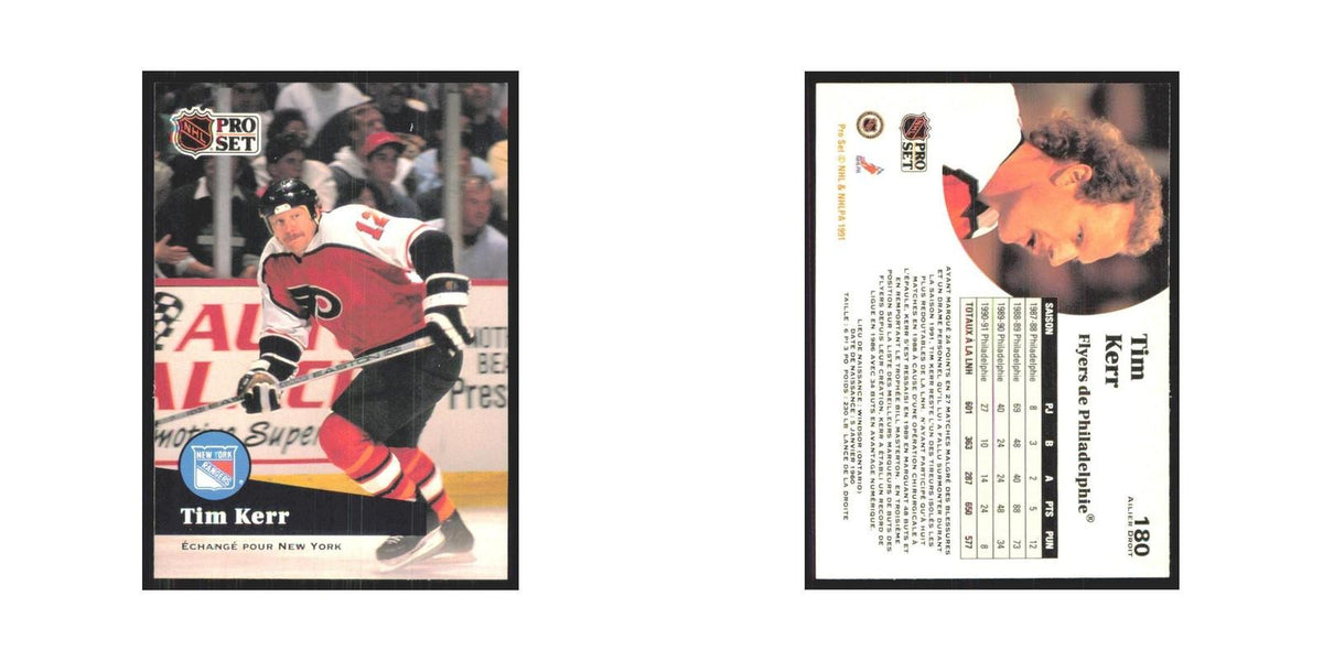 1991 Pro Set Tim Kerr New York Rangers #180