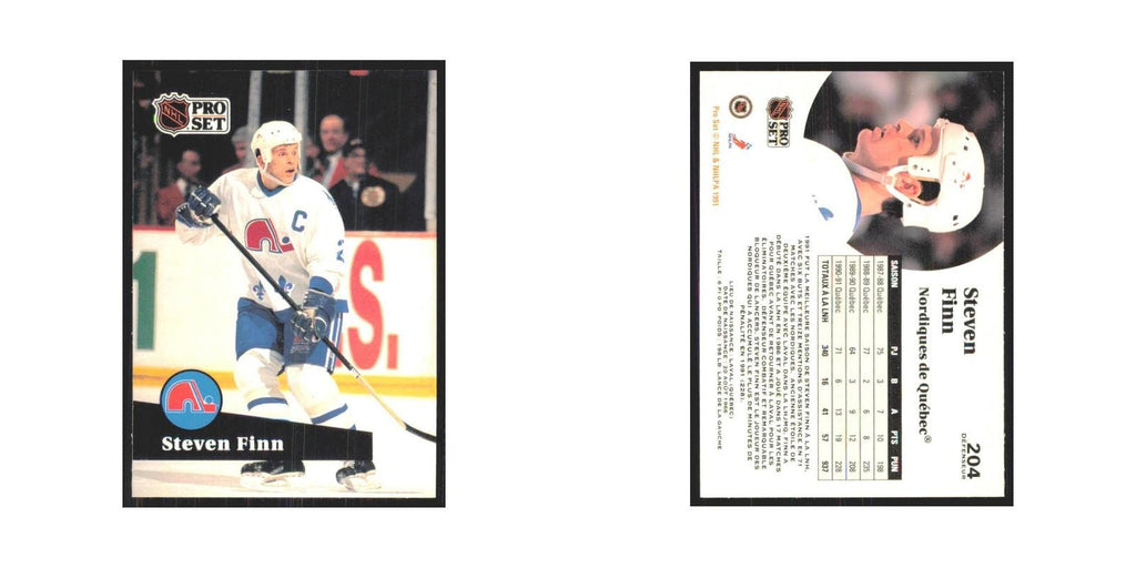 1991 Pro Set Steven Finn Quebec Nordiques #204