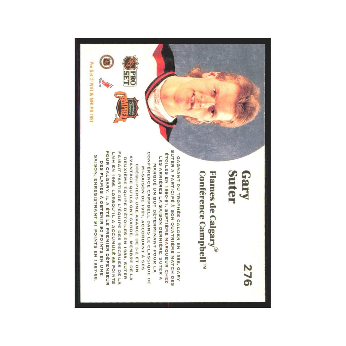 1991 Pro Set Gary Suter Calgary Flames #276