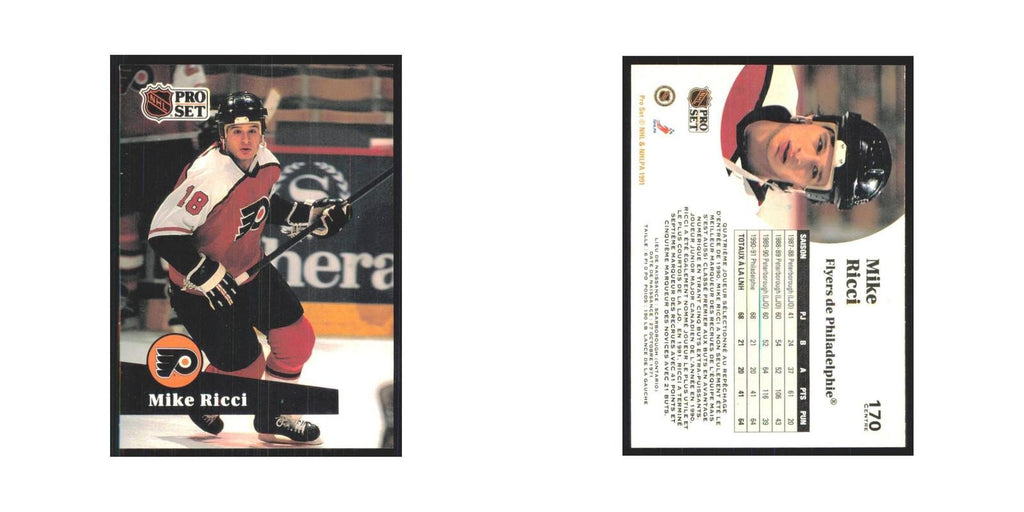 1991 Pro Set Mike Ricci Philadelphia Flyers #170
