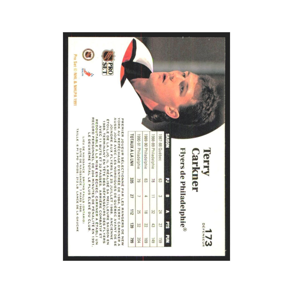 1991 Pro Set Terry Carkner Philadelphia Flyers #173