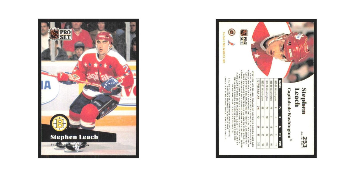 1991 Pro Set Steve Leach Boston Bruins #253