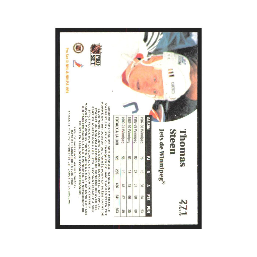 1991 Pro Set Thomas Steen Winnipeg Jets #271