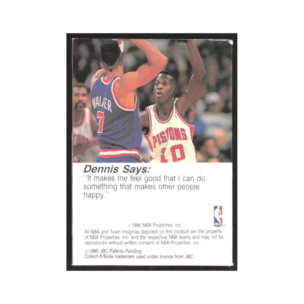 1990 NBA Hoops Collect A Books Dennis Rodman Pistons #46
