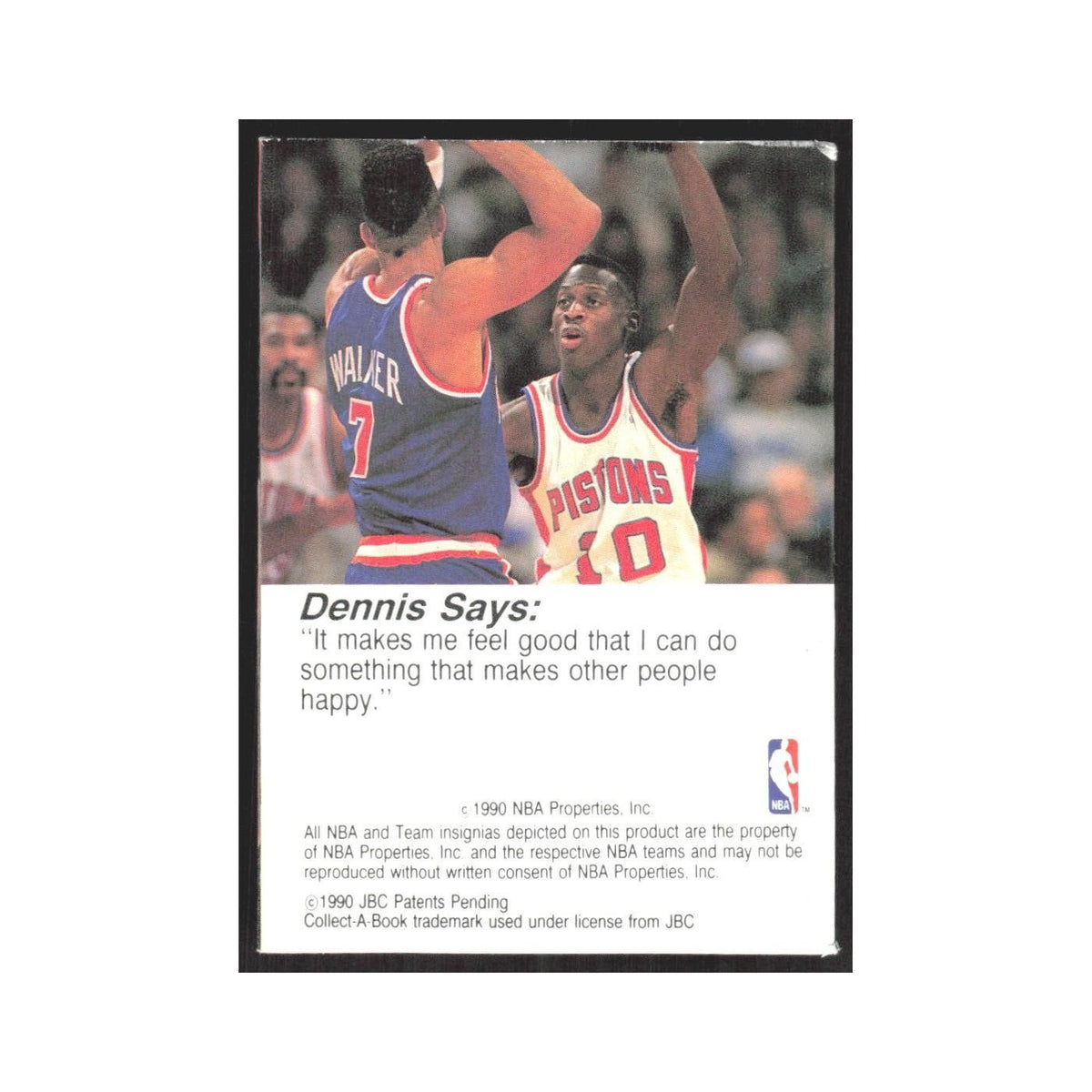 1990 NBA Hoops Collect A Books Dennis Rodman Pistons #46
