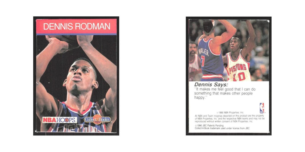 1990 NBA Hoops Collect A Books Dennis Rodman Pistons #46