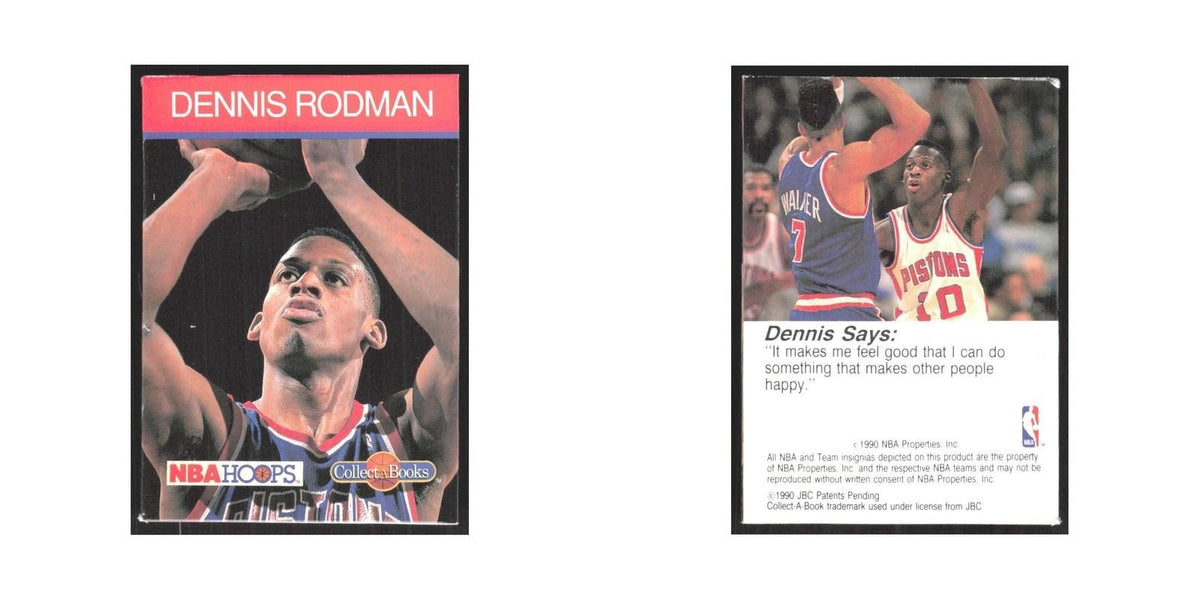 1990 NBA Hoops Collect A Books Dennis Rodman Pistons #46