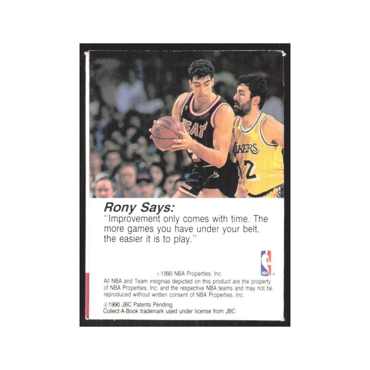 1990 NBA Hoops Collect A Books Rony Seikaly Heat #11