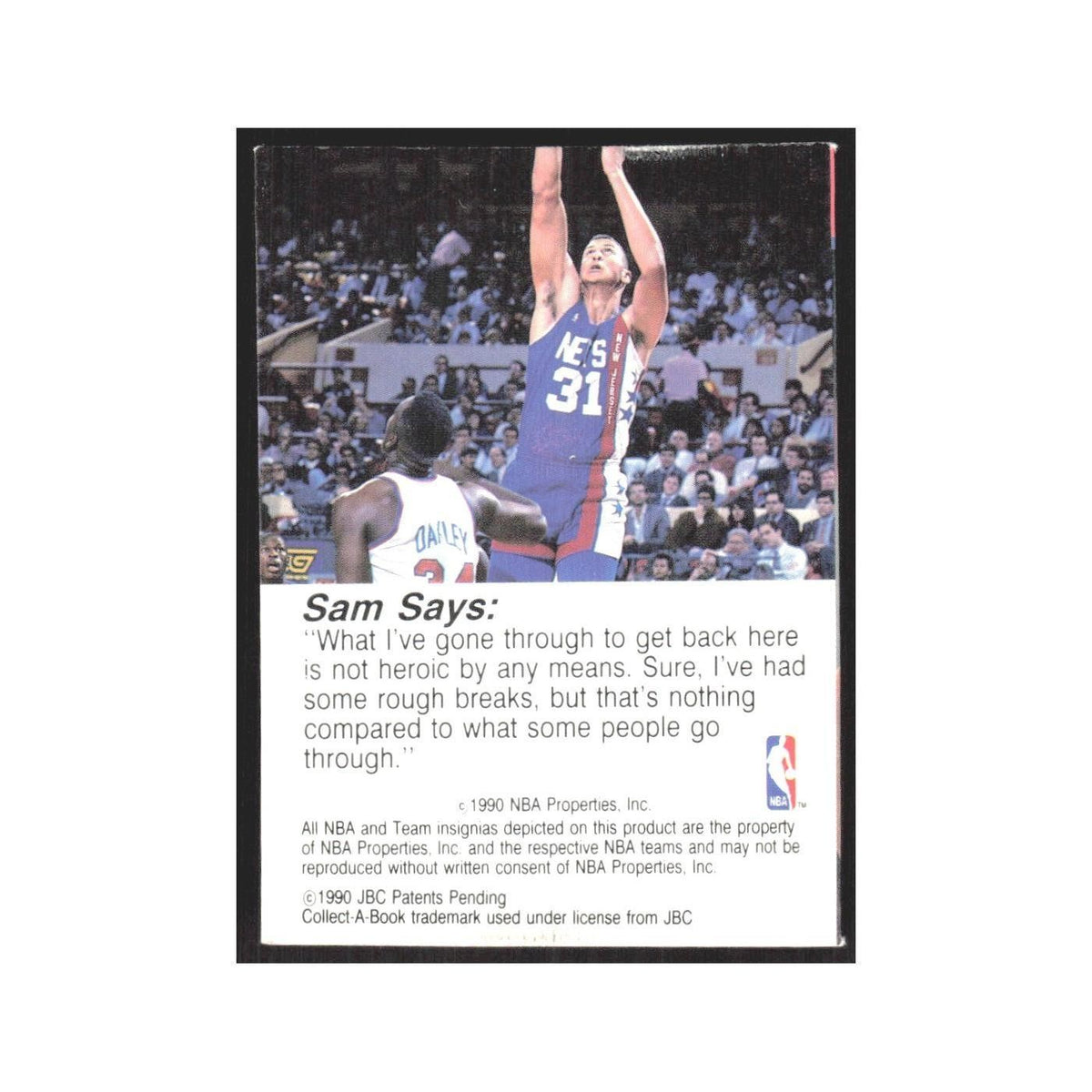 1990 NBA Hoops Collect A Books Sam Bowie Nets #1