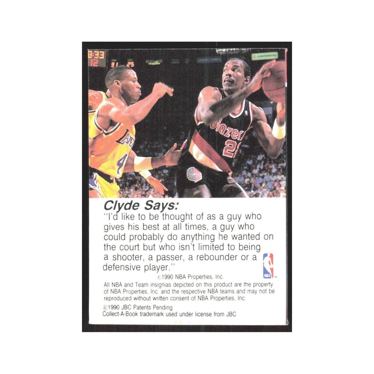 1990 NBA Hoops Collect A Books Clyde Drexler Blazers #3